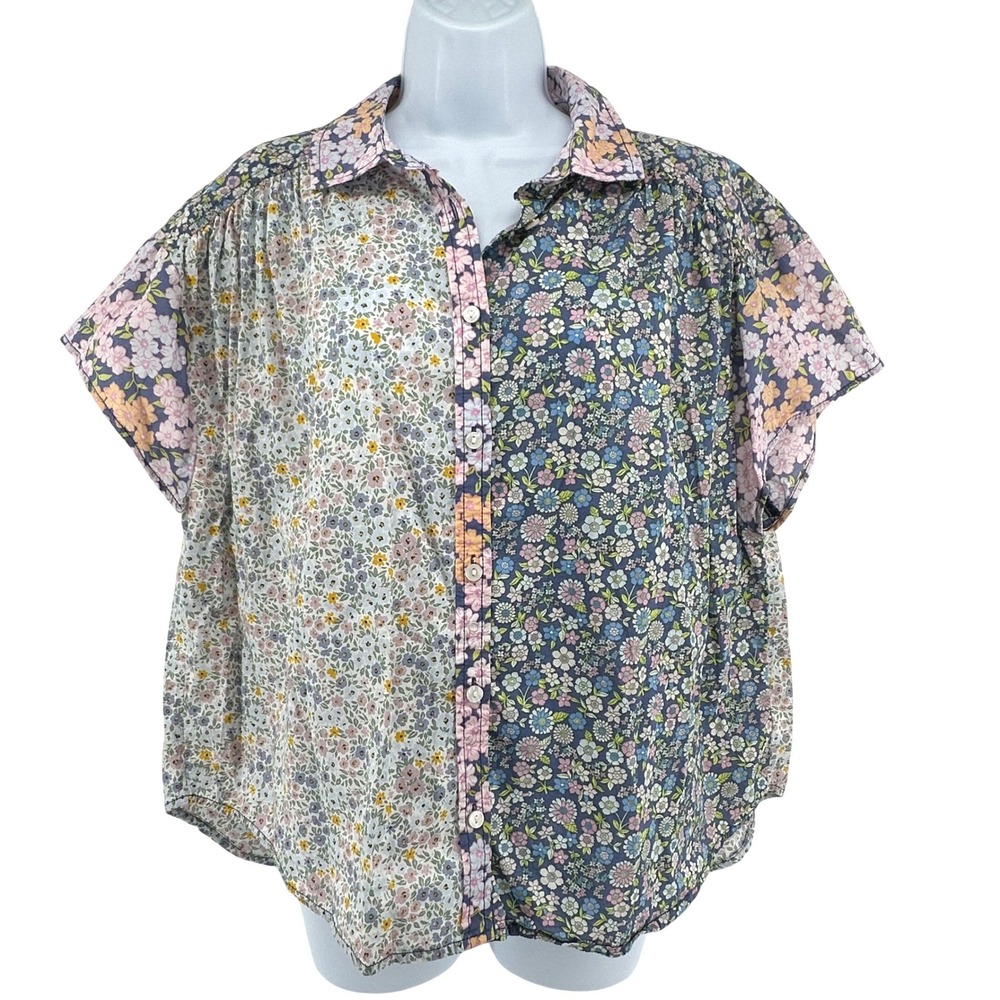 American Eagle Floral Button Up Shirt Womens Cottagecore Oversized Garden S